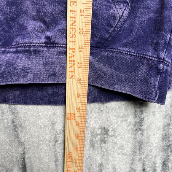 San Franpsycho Mens M Hoodie Sweatshirt Faded Purple Front Back Logo Alien UFO - Picture 6 of 8